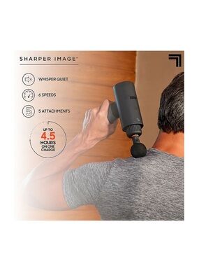 NWT Sharper Image PowerBoost Deep Tissue Percussion Massager with attachments.